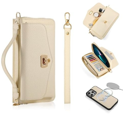 Yidai-Silu für iPhone 13 Wallet Case 2 in 1 Abnehmbar Hülle