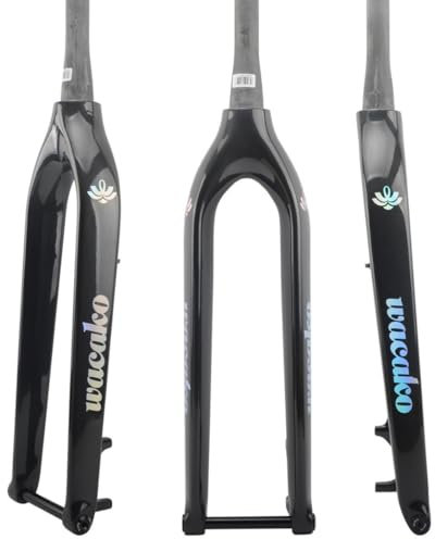 HIMALO 26/27.5/29'' VTT Fourche Rigide 1-1/2'' Fourche Rigide VTT Conique Frein À Disque Léger Carbone Fourche Rigide À Travers L'axe 15x100mm (Color : Glossy A, Size : UD)