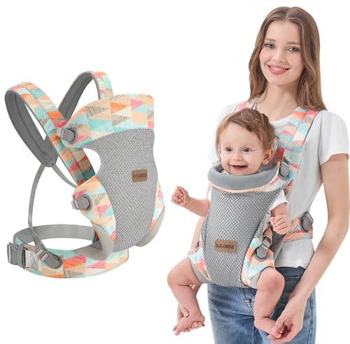 IULONEE Porte-bébés Harnais pour Nouveau-né à Tout-petit avec Soutien Lombaire Sac Porte-bébé Ergonomique Sac à dos Avant et Arrière Baby Carrier pour Bébés de 3-36 Mois Coloré