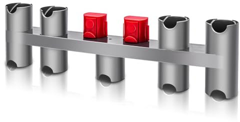Wingsflying Support d'accessoires pour station d'accueil pour aspirateur sans fil Dyson V7, V8, V10, V11, 9 trous, Gris, Moderne, Expansible, Étagère à grilles, pas de perçage nécessaire