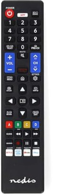 Ersatz Fernbedienung - Passend für: Samsung - Vorprogrammiert - 1 Gerät Disney + Button/Netflix Button/Smart Home Button/YouTube Button - Infrarot - Schwarz