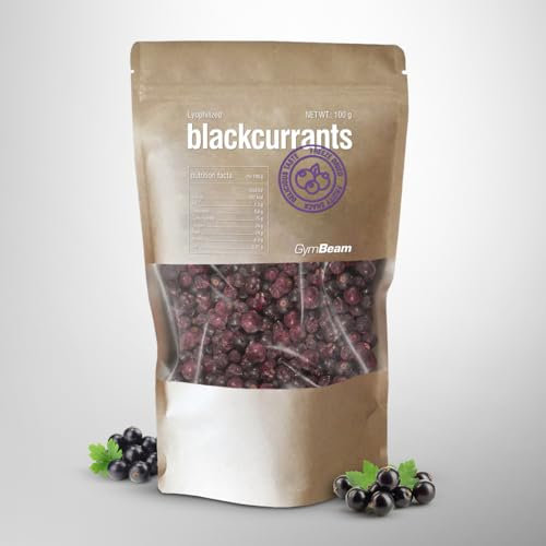 GymBeam Ribes Nero Liofilizzato 100g, Ribes Nero Liofilizzato, Frutta Naturale Liofilizzata Senza Zucchero, Ricca di Nutrienti, Gusto e Aroma Autentici, Ideale per Porridge, Yogurt e Frullati