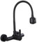 HomeLava Rubinetto Cucina a Muro con Spruzzatore a 2 Funzioni, Miscelatore Monocomando per Cucina con Beccuccio Flessibile, Acciaio inossidabile, Nero