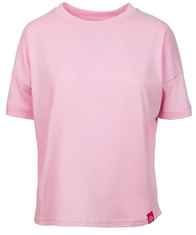 Salzhaut Damen T-Shirt Leev Unifarben - Sommershirt mit Rundhalsausschnitt in Rose Größe L
