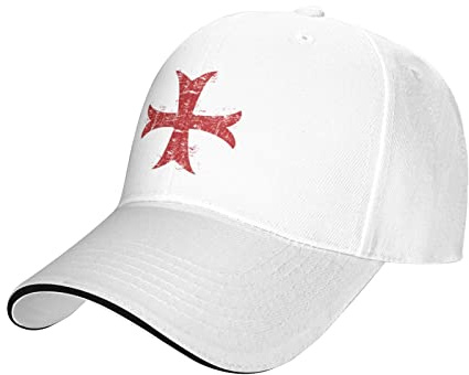 Baseballkappe Kreuz des Tempelritters Baseballkappe Für Herren Damen Sonnenschutz Sandwich-Kappe Atmungsaktiv Basecap Kappe, Für Frauen, Reisen, Golf