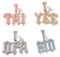 Benutzerdefinierte Iced Out Letter Anhänger Personalisierte Initial Letter Anhänger Hip Hop Name Halskette mit Tennis Kette Bunte Diamanten Customized Nameplate Schmuck Geschenke für Männer Frauen