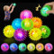 Libershine 12 Stück LED Igelball leuchtender Flummi, Springendes Spielzeug, Kinder und Hundespielzeug Ball, Blinkender Stachelball für Festival Zubehör Sensorik Spielzeug