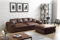 Fun Möbel Big Sofa Couchgarnitur Megasofa Riesensofa Arezzo inkl. Hocker div. Stoffe (Stoff: Gobi, Vintage Braun)
