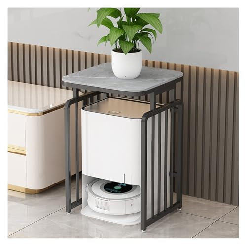 FUHAI-666 Kehrroboter-Regal, Lagerschrank, multifunktionales Trinkbrunnen-Regal, Aquarium-Schrank, Couchtisch-Regal(Schwarz,50x40x65cm)
