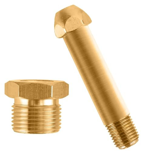 KOLIBROX CGA-580 Nut & 3 Nipple - Regulator Inlet Bottle Fitting for Helium Argon Nitrogen - Brass Construction Threaded Design - Perfect for Gas Cylinders & Welding | 3x1/4 NPT