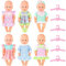 deAO 6 Sätze Puppenkleidung für 28-36CM Babypuppen, Niedlich Puppenkleider Set mit 2 Höschen und 6 Aufhänger, Puppen Zubehör Blümchenmuster Shirt mit Tutu für Neugeborene Baby, Rocksets (Keine Puppe)