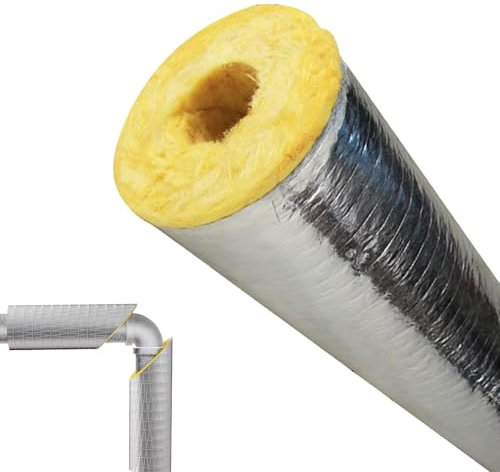 LRHELPBNR Isolation De Tuyau pour L'extérieur, Isolation De Tuyaux Isolation des Conduites d'eau, Isolation en Aluminium avec Isolation en Laine Minérale Coquille De Tuyau(L 1M-114mm/4.5in,30mm)