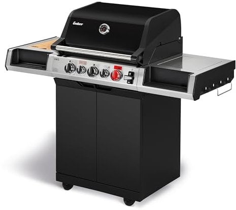 Enders® Gasgrill UNIQ 3 IK CRUSTER®, 3-Edelstahlbrenner, mehrstufige Drehregler, 800 °C TURBO ZONE™, SWITCH GRID™, HEAT RANGE™, SIMPLE CLEAN™, doppelwandige Garhaube, GN ½ Container #8700