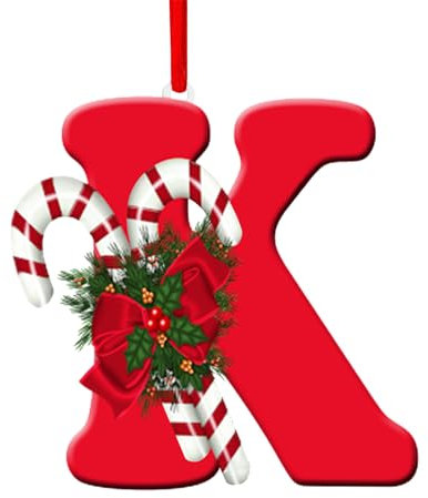 Weihnachtsbaumschmuck Neuer Weihnachtsanhänger Acryl mit 26 Buchstaben zum Aufhängen Weihnachtsbaumschmuck Zubehör Heimdekoration Weihnachtskugeln Deko (K One Size)