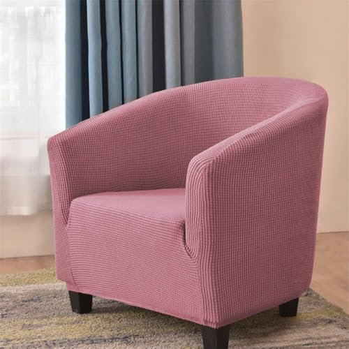 Hearda Jacquard Couleur Unie Housse Fauteuil 1 Place, Extensible Housse Fauteuil,Housse Fauteuil Club,Housse Fauteuil Cabriolet,Lavable Housse de Canapé,Salon Protecteur de Tub Chair (Rose)