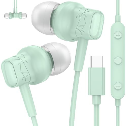 Cuffie USB C per Pixel 9 8 Pro Google 7a, HiFi Magnetiche in Ear Auricolari con Cavo Microfono Tipo C Headset USB C Connettore per Samsung Galaxy A35 A55 A34 A54 A26 5G S24 S25 iPhone 16e 15 Mi 14T,