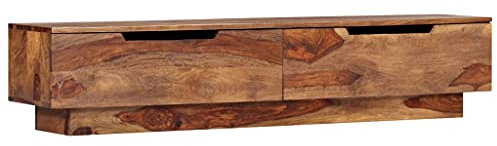 Sufrk Meuble TV 145 x 30 x 30 cm en bois massif, meuble TV mobile, meuble de télévision, meuble industriel table basse vintage console pour salon