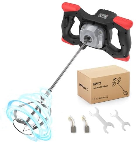 IMAYCC Miscelatore Elettrico2100W Miscelatore Malta e Cemento Professionale,con 6 Velocità,270–930 Giri/Min,220 V,M14,Agitatore Mescolatore Attacco per Malta, Cemento e Colla,Foraggio