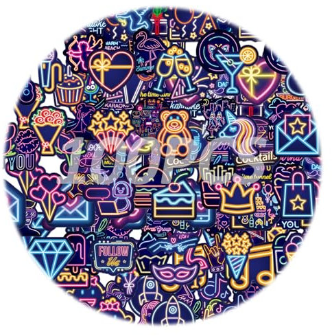 Cool Neon Stickers, 100 Pcs Inspirational Sticker Pack, Waterproof Vinyl Decals, Adorable Graffiti Stickers, Teens Adult Waterproof Vinyl Stickers, for Laptop Bottles Journal Bike Luggage DIY Party