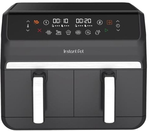 Instant Pot - Friggitrice ad Aria Vortex Dual Truffle da 8L: formato famiglia con doppio cestello da 4L. 8 funzioni in 1: essicca, griglia, cuoce al forno, arrostisce, riscalda e molto altro