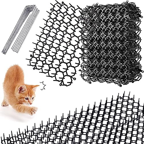 Dornengitter Gegen Katzen,12 Stück Tier Barriere mit Spikes,Tier Barriere Dornengitter Katzenabwehr,Katzenabwehr Matte,Katzenabwehr Spikes,Anti Katze Dornengitter,Anti Katzen Matte