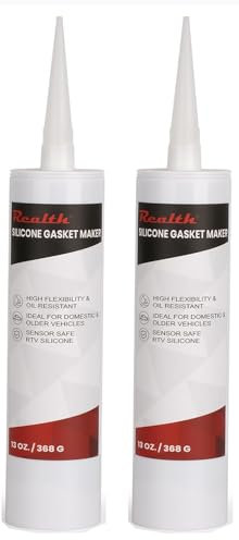 Realth Silicone Gasket for Automobile | Black RTV Sealant 2 Pack (368g) | High Temperature | Oil Resistance | Multipurpose Silicone Sealant | for Autodoors Windshields Engines