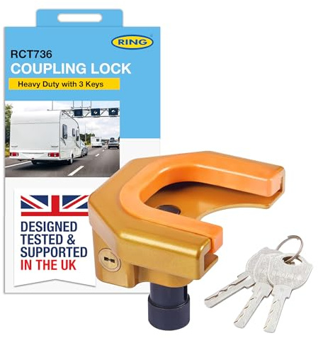 RING Trailer & Caravan Coupling Lock, 3 Keys | Durable Construction, Easy to Use, Ideal for Trailers & Horseboxes, Maximum Security