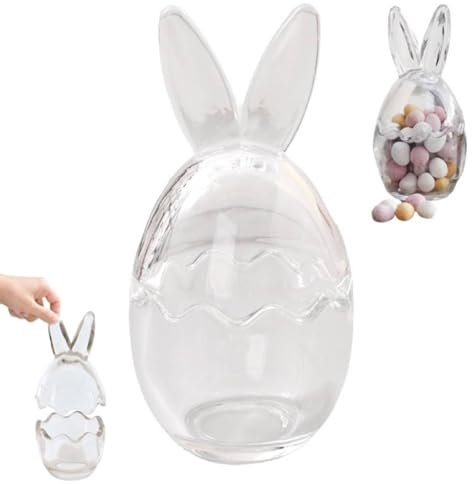 Osterhasen-Süßigkeiten-Gläser, klares Glas, Hasenohren, Heimdekoration für Süßigkeiten, Leckereien, Speisekammer-Organisation
