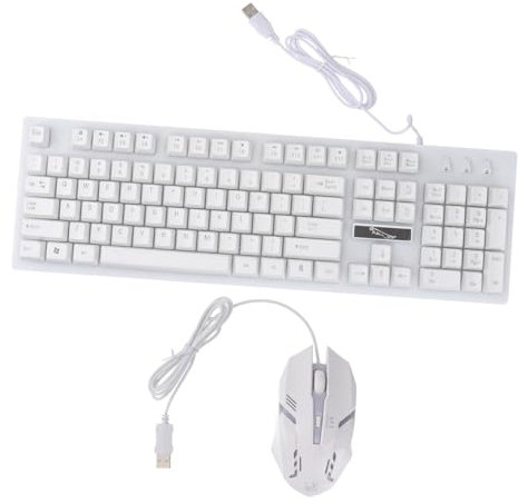 NUOBESTY 1Ensemble Jeu De Clavier Et Souris USB Filaire Lumineux Kit De Jeu Mécanique pour PC Et Ordinateur Portable pour Gamers