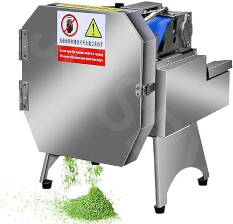 100KG/H Commercial Vegetable Chopper, 120W Electric Vegetable Cutter, with 2.36in Conveyor Belt, Adjustable Thickness, Industrial Slicer Stainless Steel Onion Chopper, for Tomato Lemon Potato