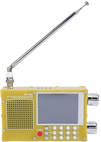 Plyisty FM SW Radio Shortwave Radio Vollbandempfänger mit 2,8 -Zoll -Touch LCD Digitalanzeige 5000mAh Batterie RDS Unterstützung WREOM 32U CHIP (Yellow)