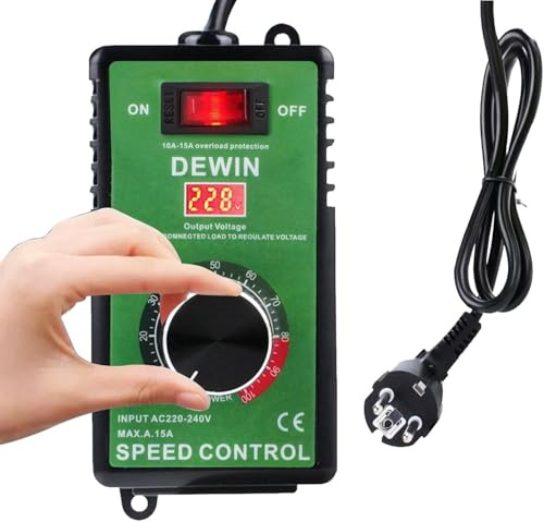 Drehzahlregler 230V 4000W 15A Drehzahlregler 230V Motor Drehzahlregler Motor Geschwindigkeitsregler für Winkelschleifer/Handbohrmaschinen (Europäischer Standard)