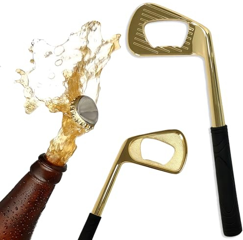 1Pcs Golf Club Shaped Bottle Opener, Unique Golden Beer Opener, Fun & Useful Party Supplies for Golf Lovers, Fun Kitchen Tool for Parties, Family Gatherings, Golden