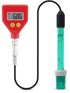 LLOOPK Bodenmessgerät, PH-98105 PH Digitales PH-Meter Hochpräziser PH-Analysator-Tester ATC for Aquarium, Hydrokultur, Labor