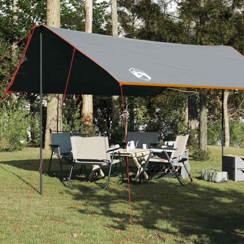 Outdoor Tarp wasserdicht und windbeständig, Multifunktionale Camping Überdachung mit Ösen als Tarp Zelt mit Stangen für Stabilität, leichtes und tragbares für Trekking