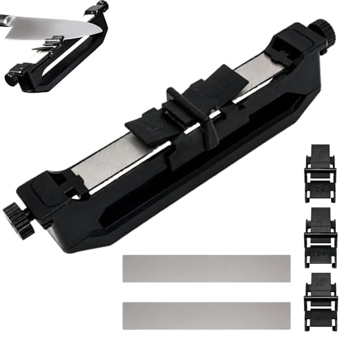 Kenmiso Knife Sharpener, Handheld Portable Precision Knife Sharpener, Multi-Purpose Portable Knifes Sharpeners 15°/17°/25° Adjustable Angles for Kitchen Outdoor (1pcs)