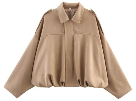 Women's Suede Jacket Spring Autumn Cropped Bomber Jacket Zip up Pilot Varsity Coat Motorcycle Jackets Shower Resistant Lightweight Layering Casual Commuting Clubbing Going out Weekend Outwear