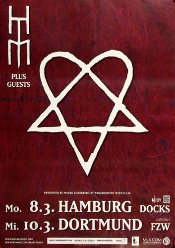HIM - Heartkiller, Hamburg & Dortmund 2010 » Konzertplakat/Premium Poster | Live Konzert Veranstaltung | DIN A1 «