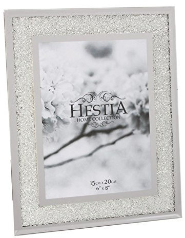 Hestia Photo Frame Crystal Edge with Silver Border 6 x 8 HE76968