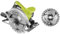 Scie circulaire RYOBI 1400W 66mm - 2 lames 20 dents - 1 coffret RCS1400-K2B - Bois - Monophasé - 5000 tr/min