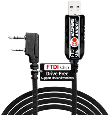 BAOFENG UV-5R FTDI - Cable de programación USB para radio de jamón UV-5R Mini BF-F8HP 5RM UV-5G Plus K5PLUS DM32 UV32 AR-152 GM-15PRO GM21 BF-888S, compatible con Windows, Mac, Ubuntu OS