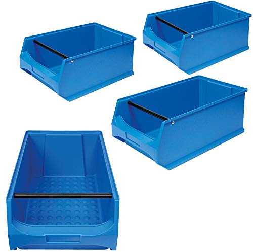 BRB 4x SichtboxPROFI LB 2T mit Tragstab, LxBxH 500x300x200 mm, Inhalt 21 Liter, blau