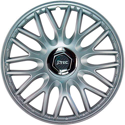 Satz J-Tec Radzierblenden Orden R 15-Zoll Silber + Chrom Ringe