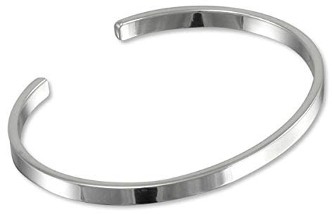 Treasure Bay Armreif aus massivem 925er Sterlingsilber, schlichtes Manschettenarmband für Herren (Silber, Einheitsgröße)