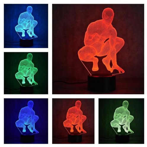 Spider-man lampe 3D LED Nachtlicht, Acryl 7 Farben Dekoration Optische Schreibtischlampe für Männer Jungen