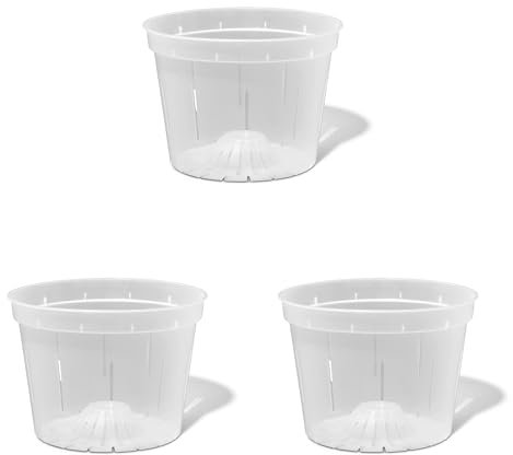 rePotme Lot de 3 Pots de Fleurs de 20,3 cm pour Plantes d'intérieur (Transparents) - Idéal pour orchidées, Plantes Grasses et Plantes d'intérieur