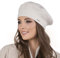 VIVISENCE Damen Baskenmütze Eleganter Wintermütze Warm Und Gemütlich Kopfbedeckung An Winter Und Herbst Warm Dick Strickmütze, Klassisch Mütze Für Frauen Modell 7005, Beige,Einheitsgröße