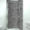 DRUCK-EXPERT Premium Duschrückwand 0,4 mm selbstklebendes Hart-PVC, Größe:2 x B 103 x H 240 cm Hochformat, Muster:Steinwand grau