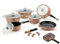 royaltyline Set Batteria di PENTOLE 16 Pezzi Professionale in Pietra LAVICA Colore Rame