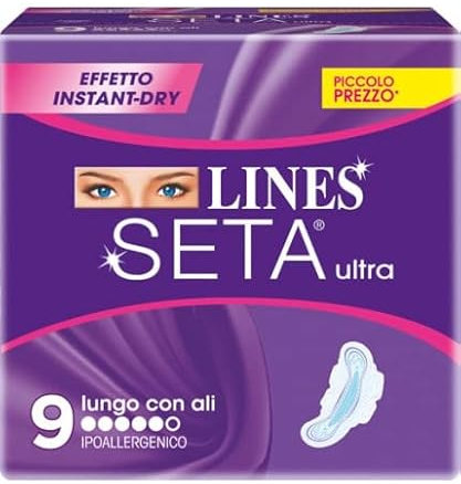 ASSORBENTI LINES SETA ULTRA LUNGO CON ALI 6 CONFEZIONI DA 9 PEZZI (6)